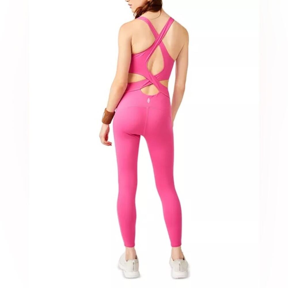 FP Movement by Free People Hot Pink Strappy Back Jumpsuit